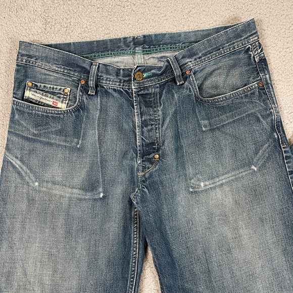 Rare Vintage Diesel Jeans Unique Fades Mens 38x34 (Fit:36x33) Blue Loose Italy - Picture 3 of 14